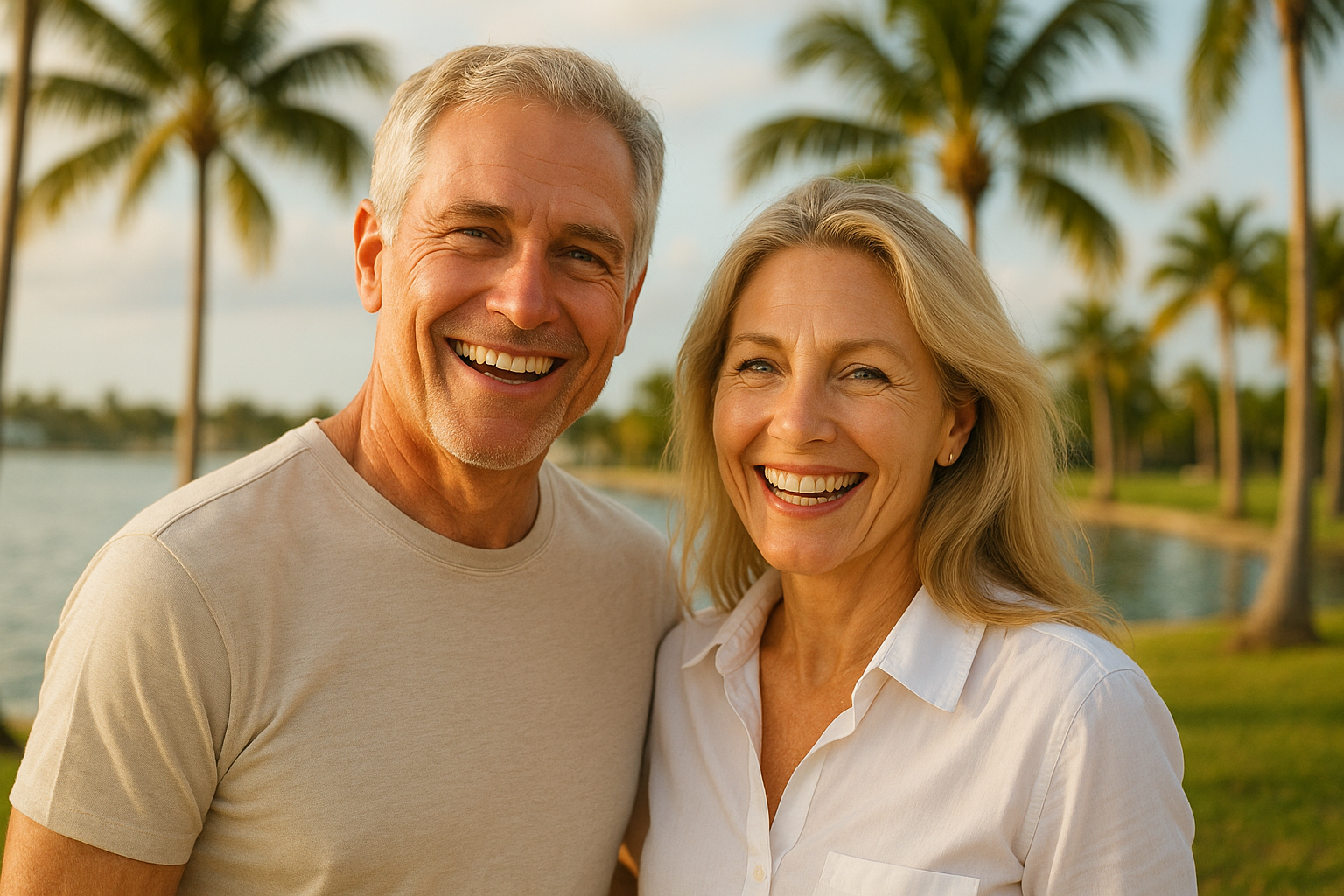 IV therapy wellness consultation with happy couple in South Florida